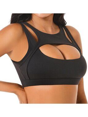 Sexy Cutout Push-Up Sports Bra for Women | Medium Support Workout Crop Top